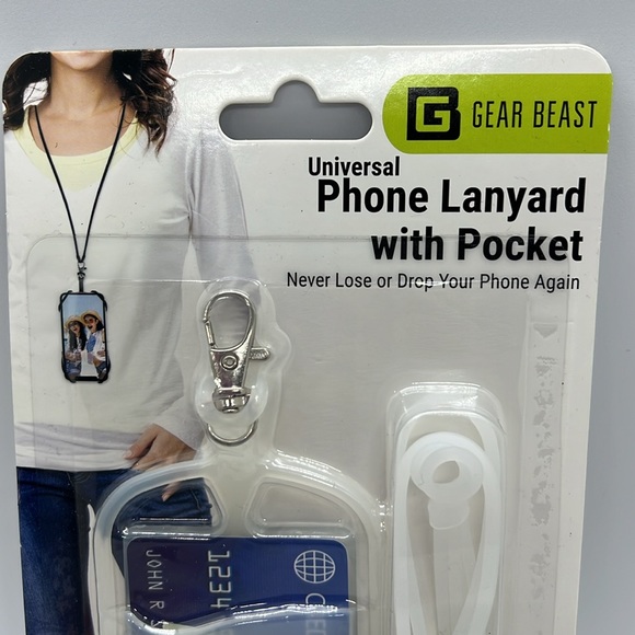 Translucent Clear Universal Phone Lanyard with Pocket NEW NWT - Picture 3 of 9